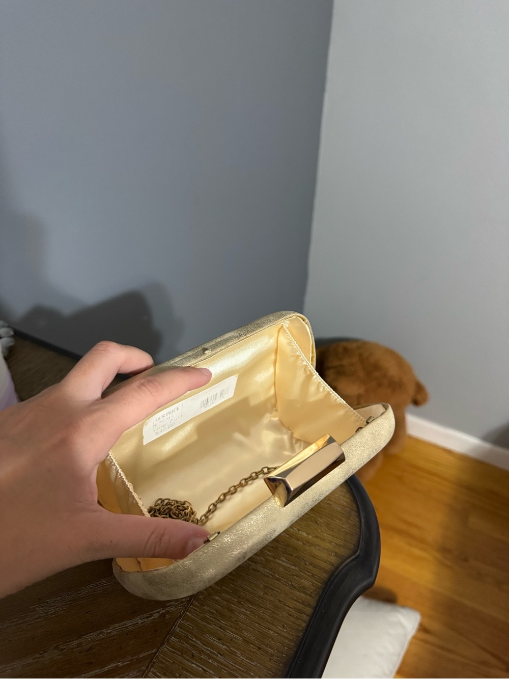 Gold Metallic Clutch Evening Bag - Picture 2 of 2